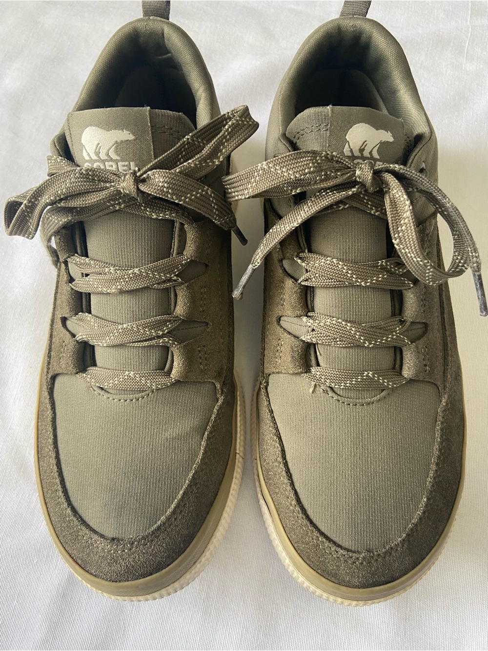 Sorel Women’s Out N About Shoes Olive/Tan Waterproof Low-Top Sneakers
